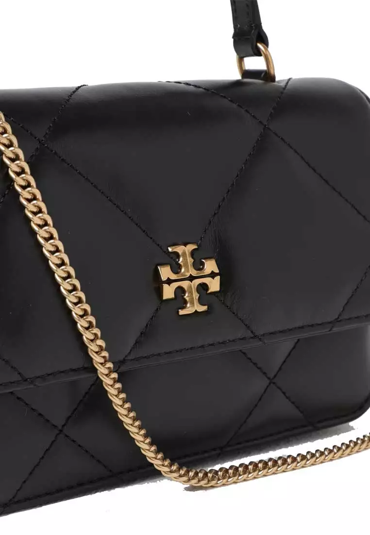 Tory Burch Mini Kira Diamond Quilt Top-Handle Chain Wallet