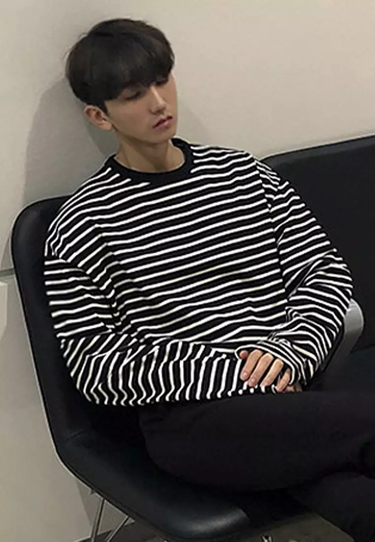 Long sleeved T-shirt casual stripe base shirt CA091918