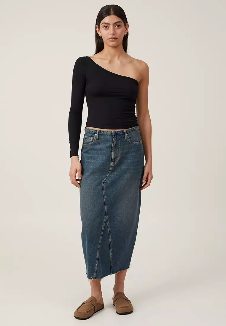 Poppy One Shoulder Ruched Long Sleeve Top