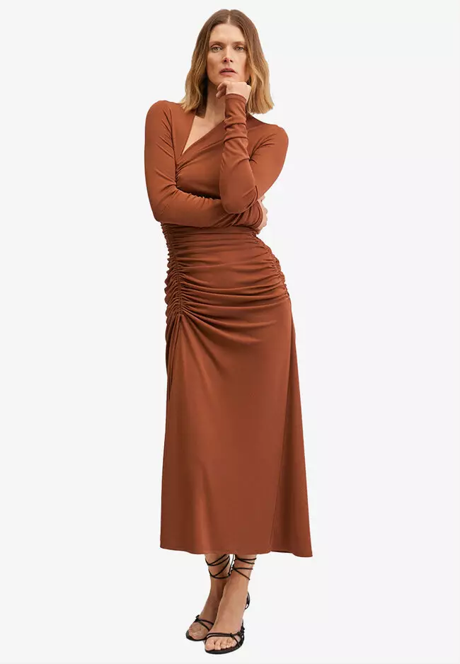 Buy Mango CutOut Ruched Dress 2023 Online ZALORA Philippines
