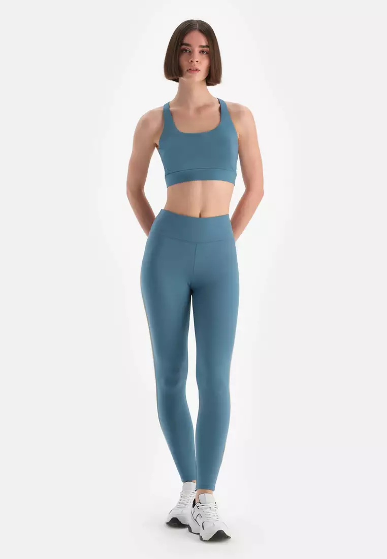 Light Blue Leggings, Minimizer, Long Leg, Activewear for Women