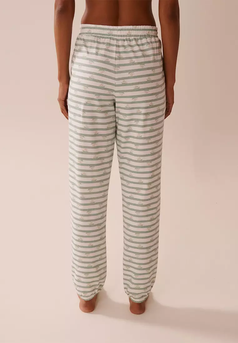 Snail Print Cotton Jogger Pajama Pants