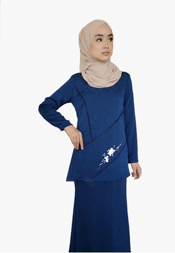 Buy Kurung Organza With Beads from Zoe Arissa in Blue at Zalora