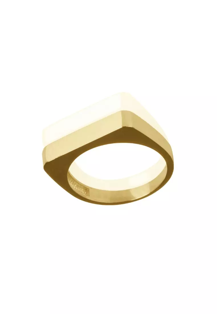 Engravable Bar Ring 14k Gold