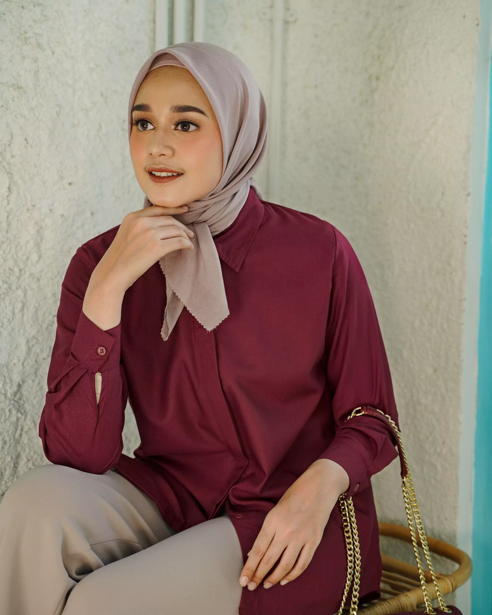 Geulis.id DAILY SHIRT RED SERIES (3 warna) Top - MAROON