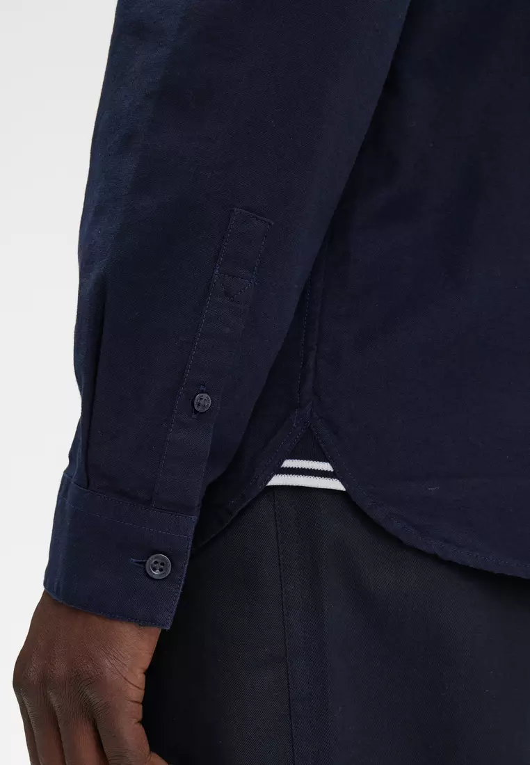Fred Perry M5516 Oxford Long Sleeve Shirt (Navy)