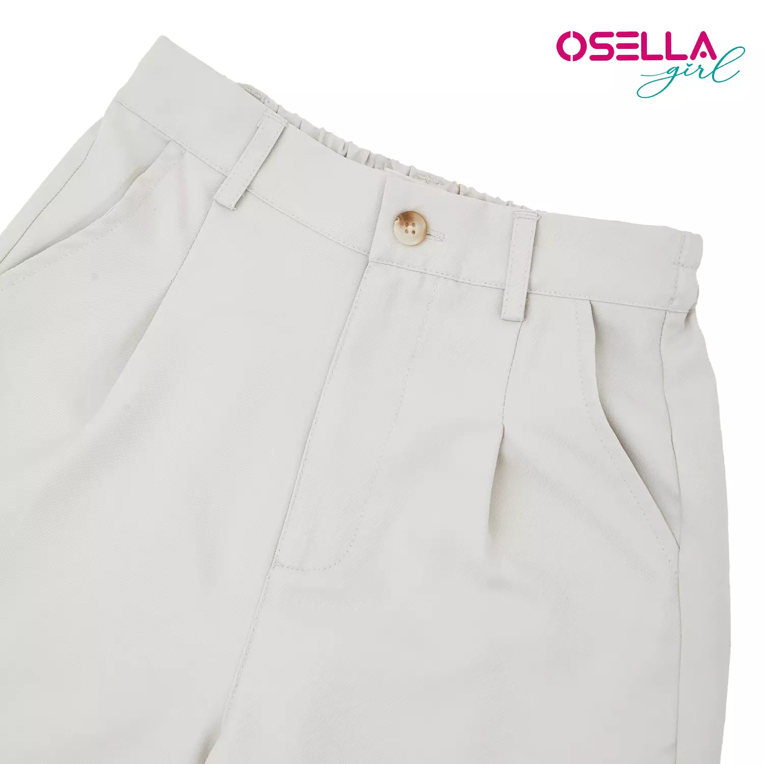 [NEW] Osella Kana Long Cargo Pants With Half Elastic Band On The Leg Opening In Beige  2381500238 | Celana Kargo Anak Perempuan