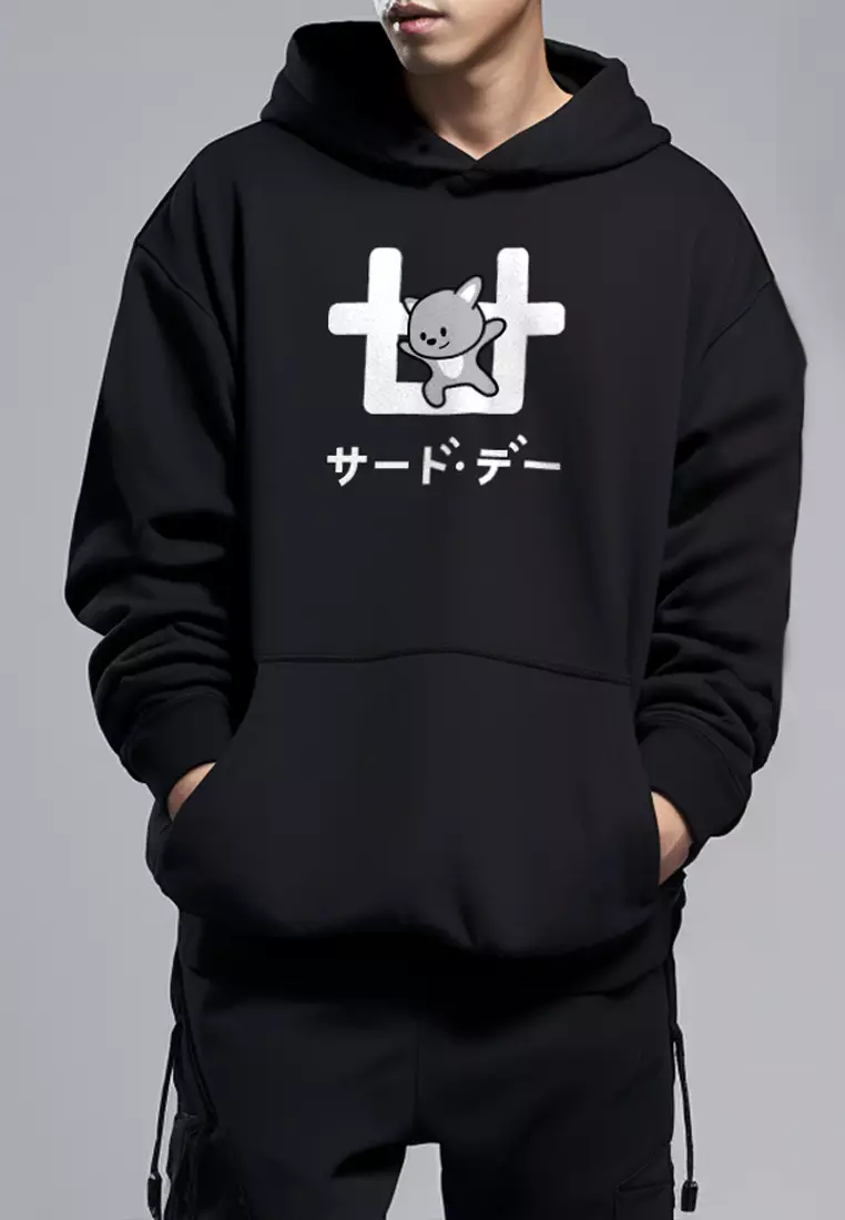 MO121D hoodies tido logo jumpready blk Hoodie Hitam