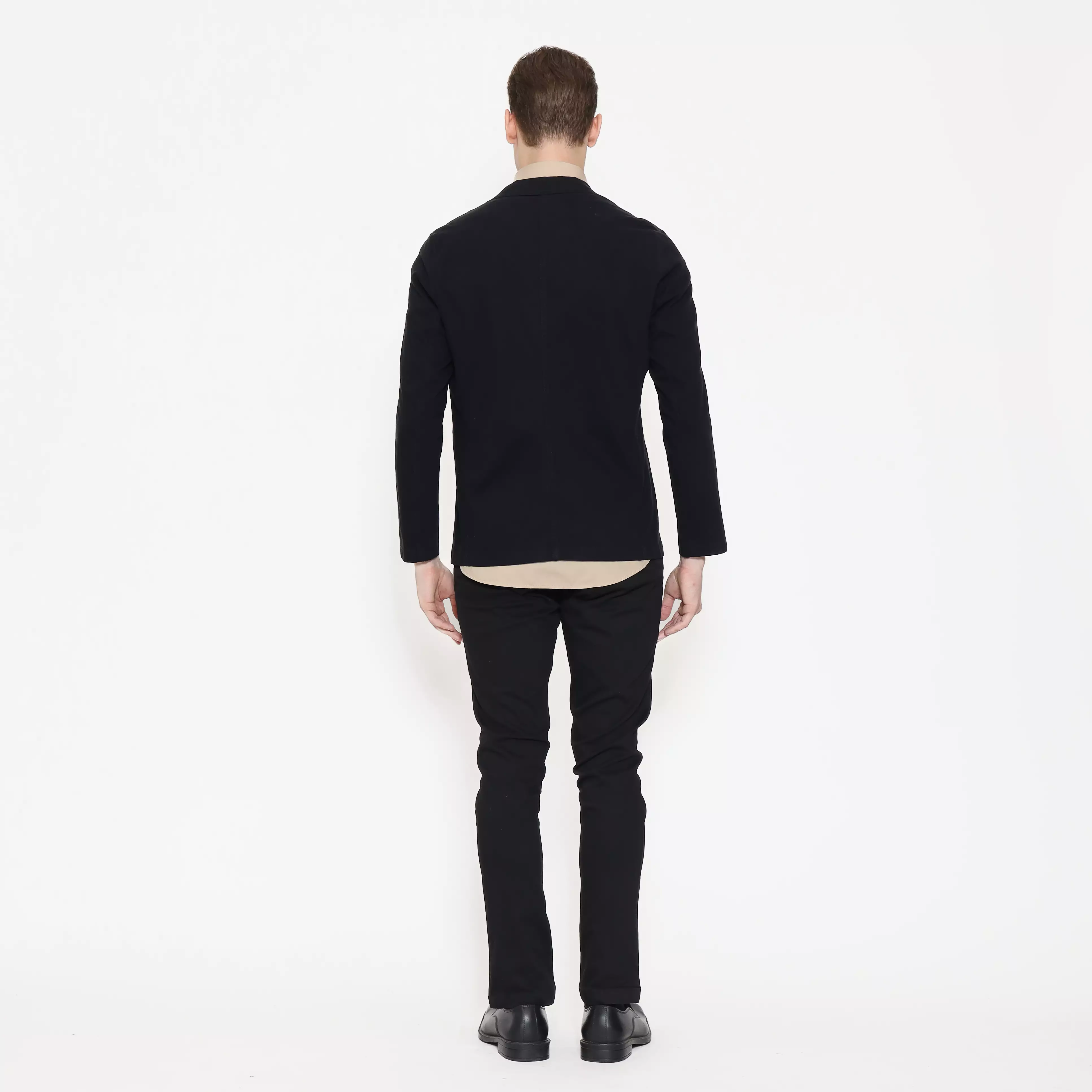 Schoeller Blazer Pria Casual – Kancing 1 | Warna Black | S.1-BCSG1-G101-CTS-S1