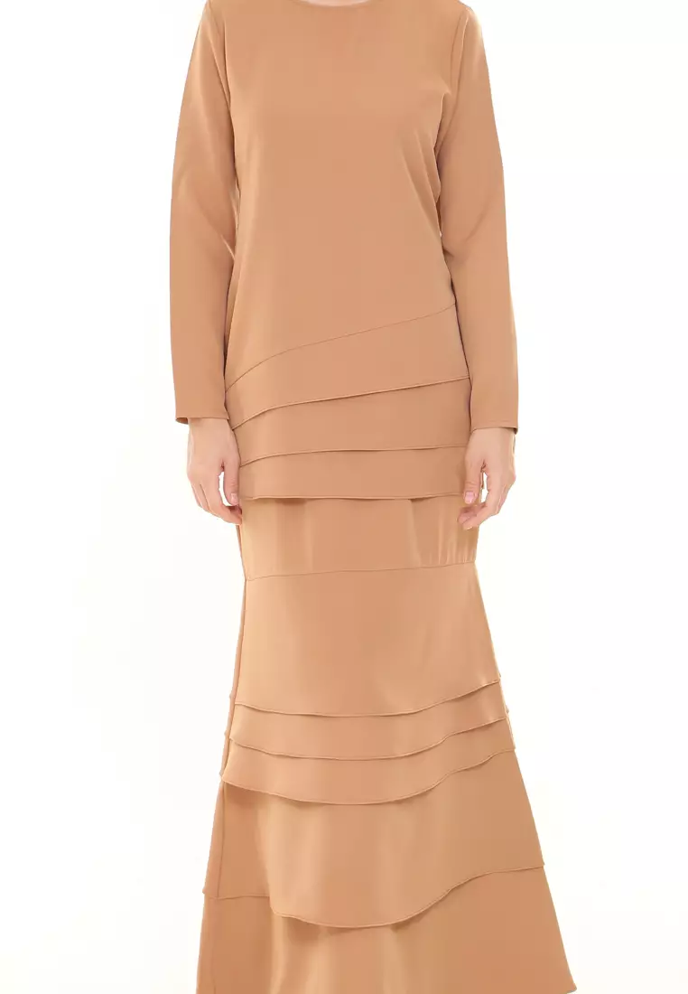 Isabella Multi Layer Kurung Modern in Taupe Brown