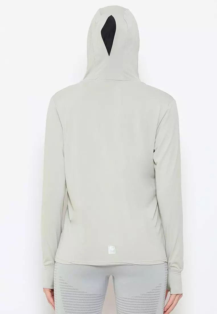 Fitwear - Jaket K-Style Anti UV Olahraga Wanita FLORYN UPF 50++ PJ POCKET - SILVER