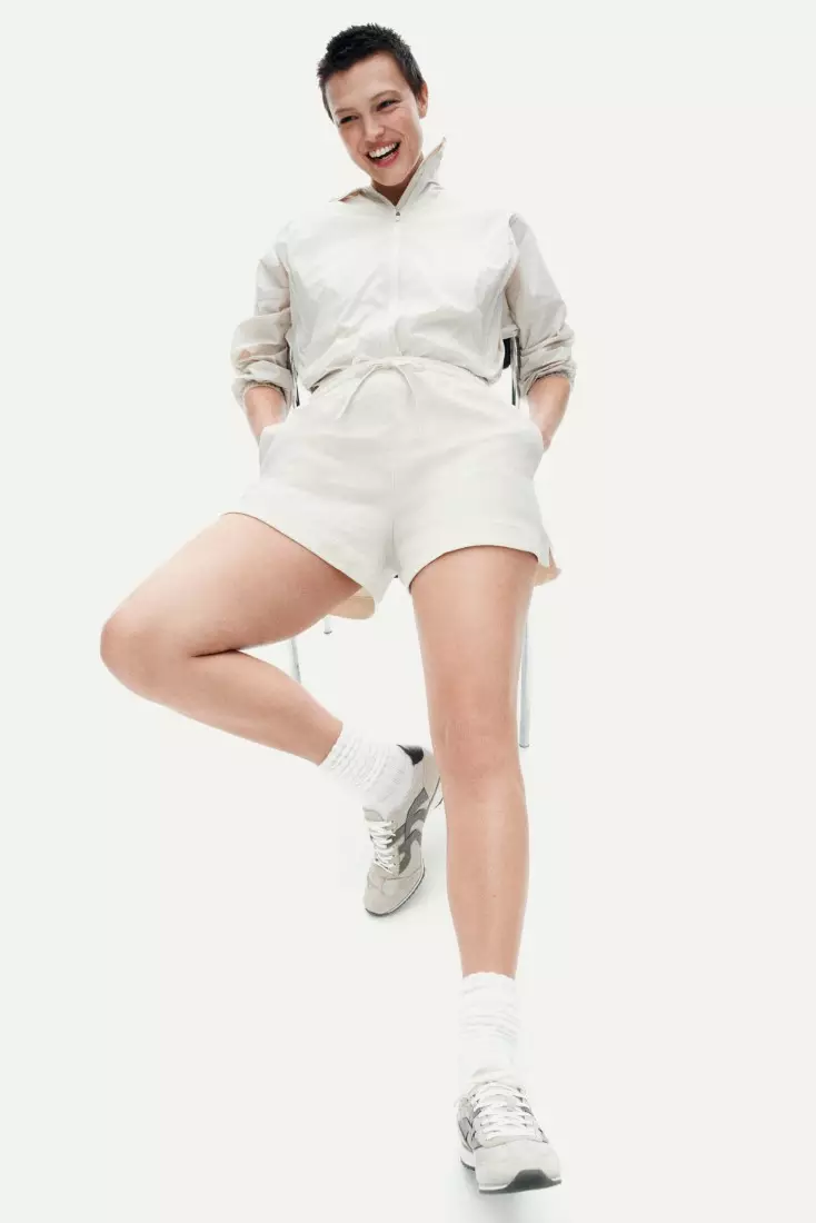 Washed cotton sweatshorts