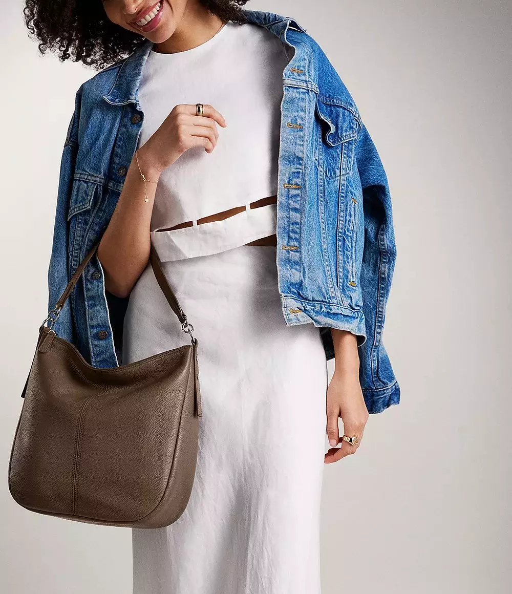 Fossil Jolie Leather Hobo Smoke Tas Selempang Wanita - ZB1434-793