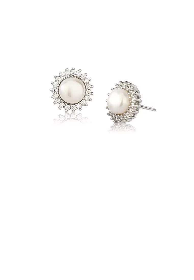 White pearl earrings online online