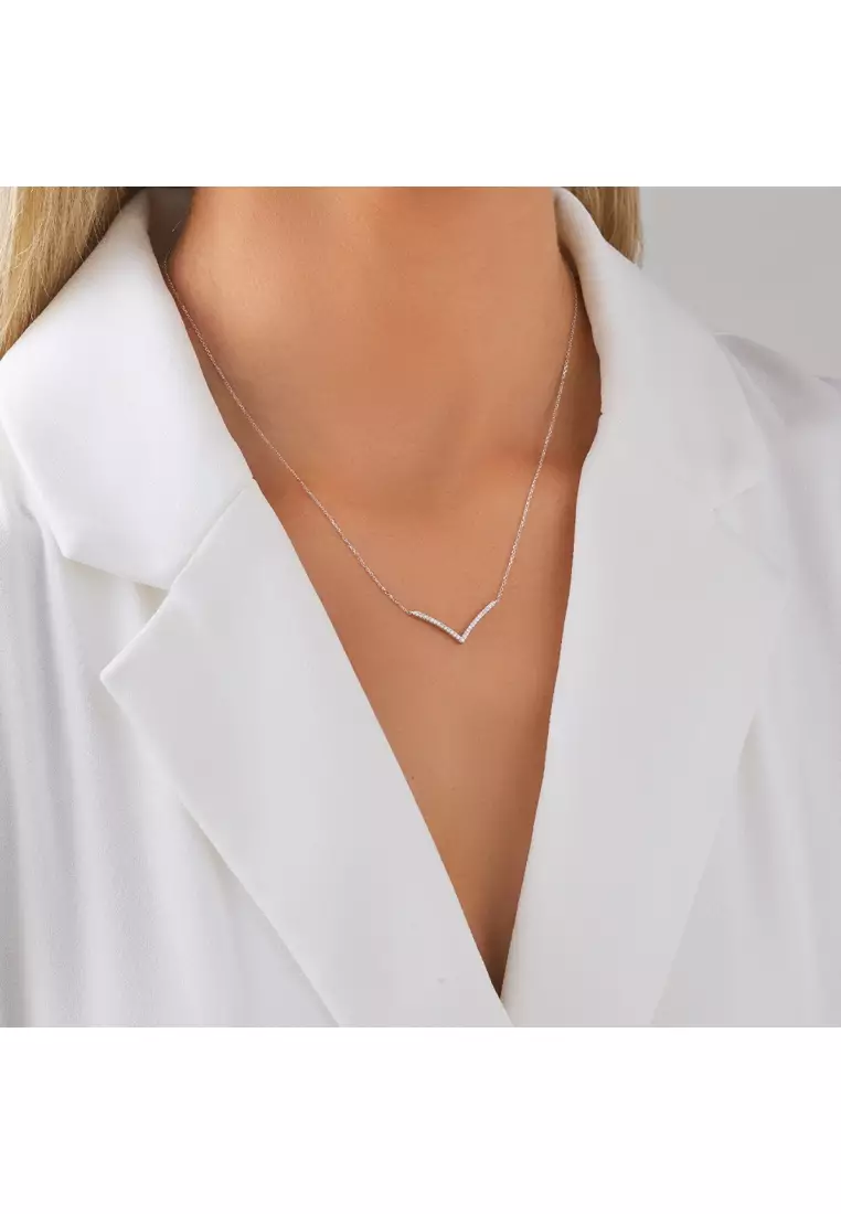 Buy Michael Hill Chevron Necklace with 0.12 Carat TW Diamonds in