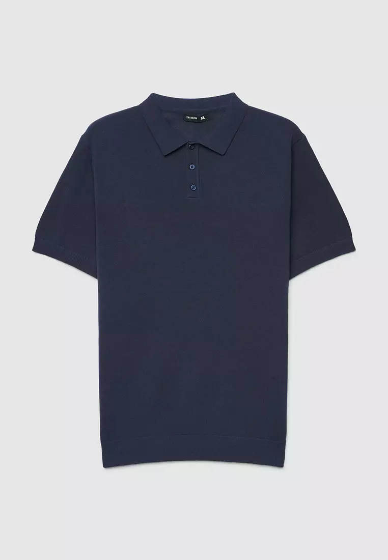 Men's Knitted Short Sleeved Polo Shirt
