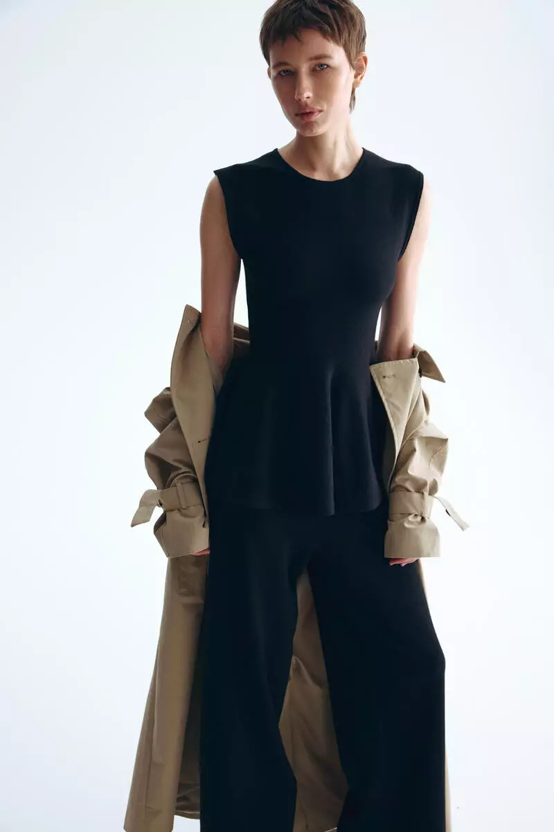 Knitted peplum top