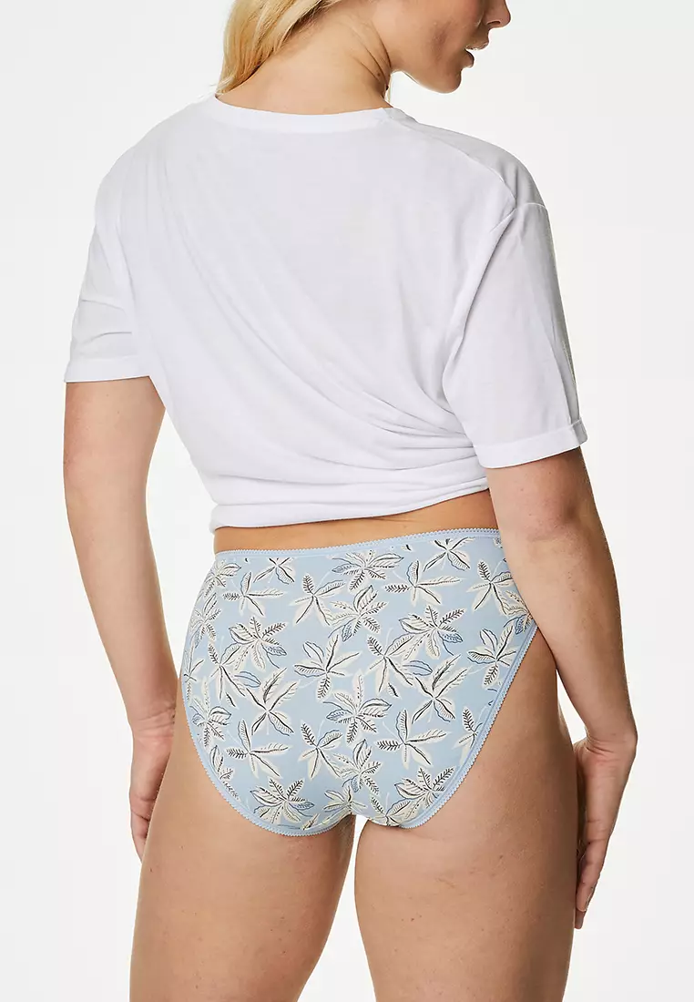 5pk Cotton Lycra™ High Leg Knickers