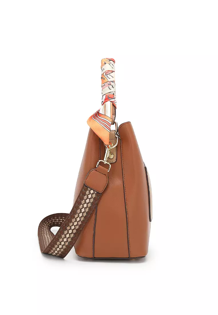 Women's Top Handle Bag / Sling Bag / Crossbody Bag (Tas Selempang / Tas Tangan) - Cokelat