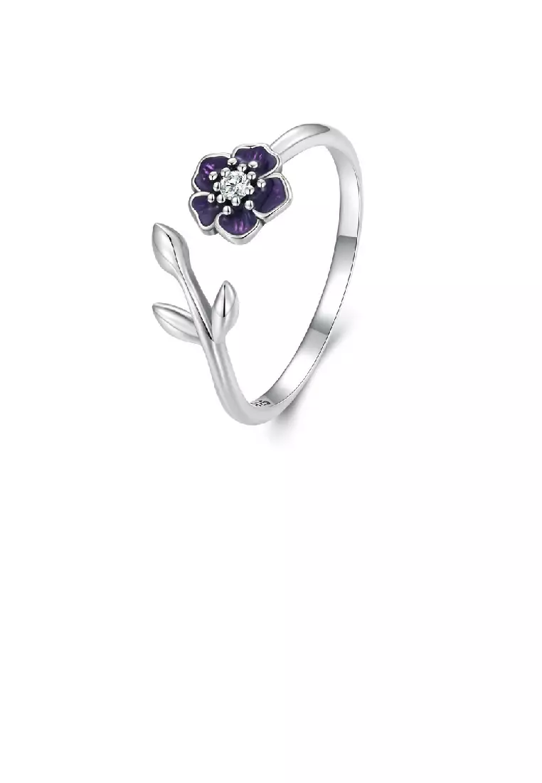 Purple on sale flower ring
