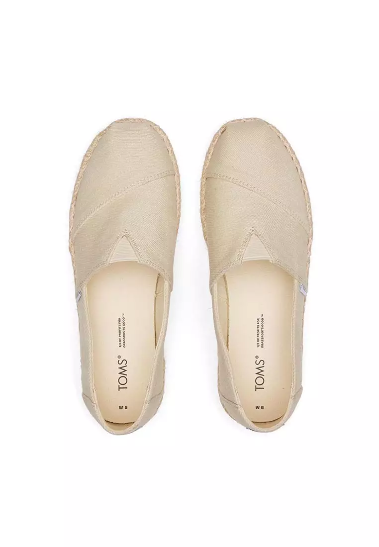 Women Alpargata Platform Rope Natural Heavy Twill Shoes