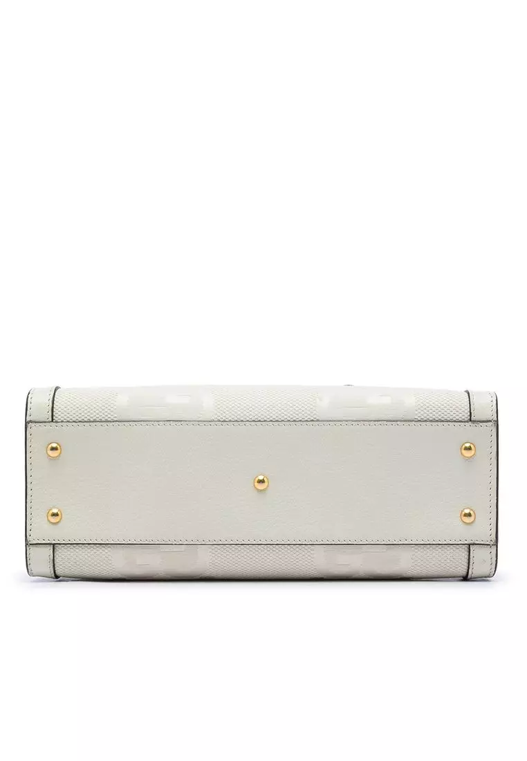 Pre-Loved Gucci Medium Jumbo Gg Canvas Bamboo Diana Satchel