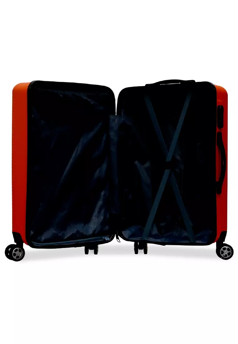 Isvara Tas Koper Hardcase One Set Unisex Large Compartment Suitcase Code Lock System Material ABS+PVC Coated ORIGINAL - Orange