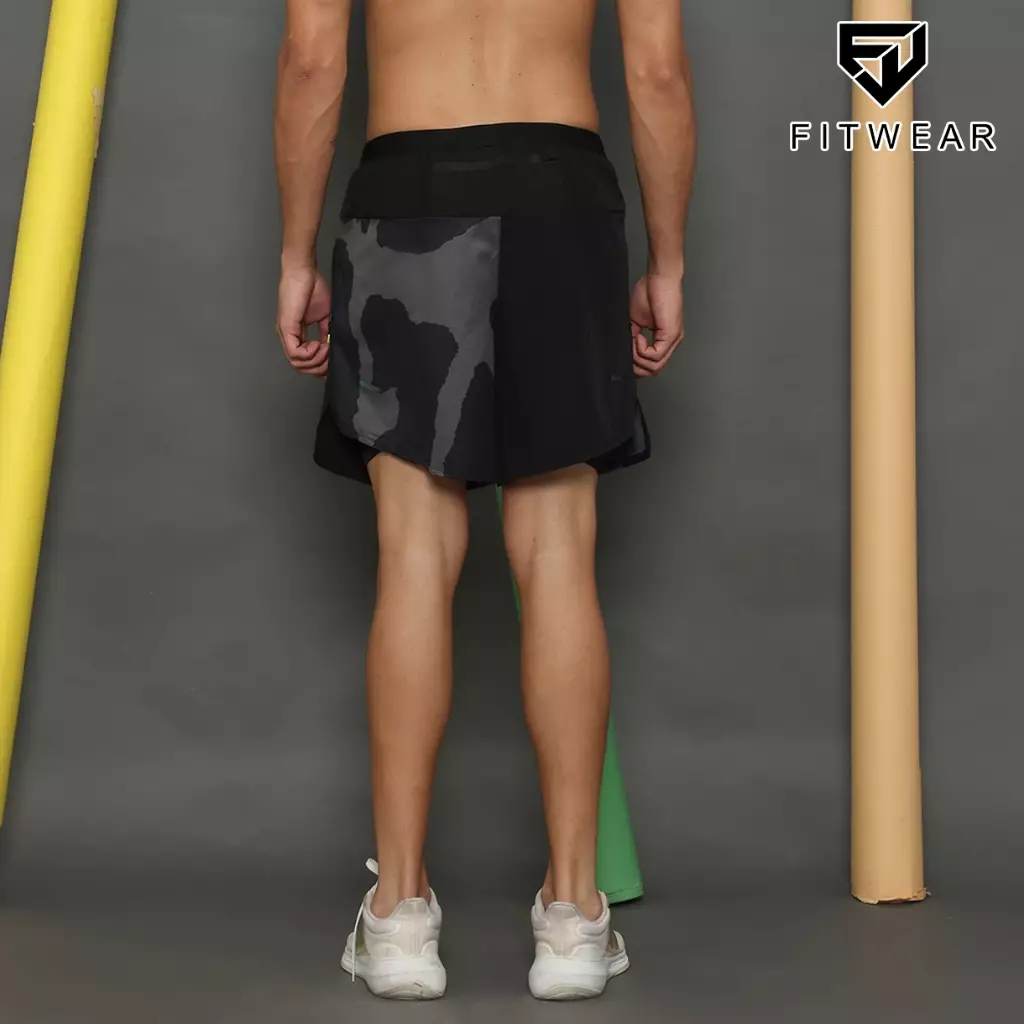 Fitwear - Celana Lari + Inner Dryfit Pria CHARLES HALF PRINTED - BLACK