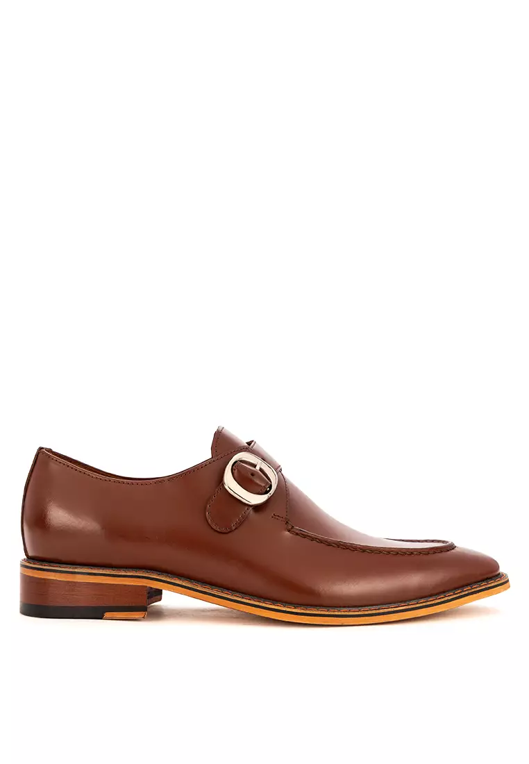 Fiyero Brown Single Monk Strap Shoes