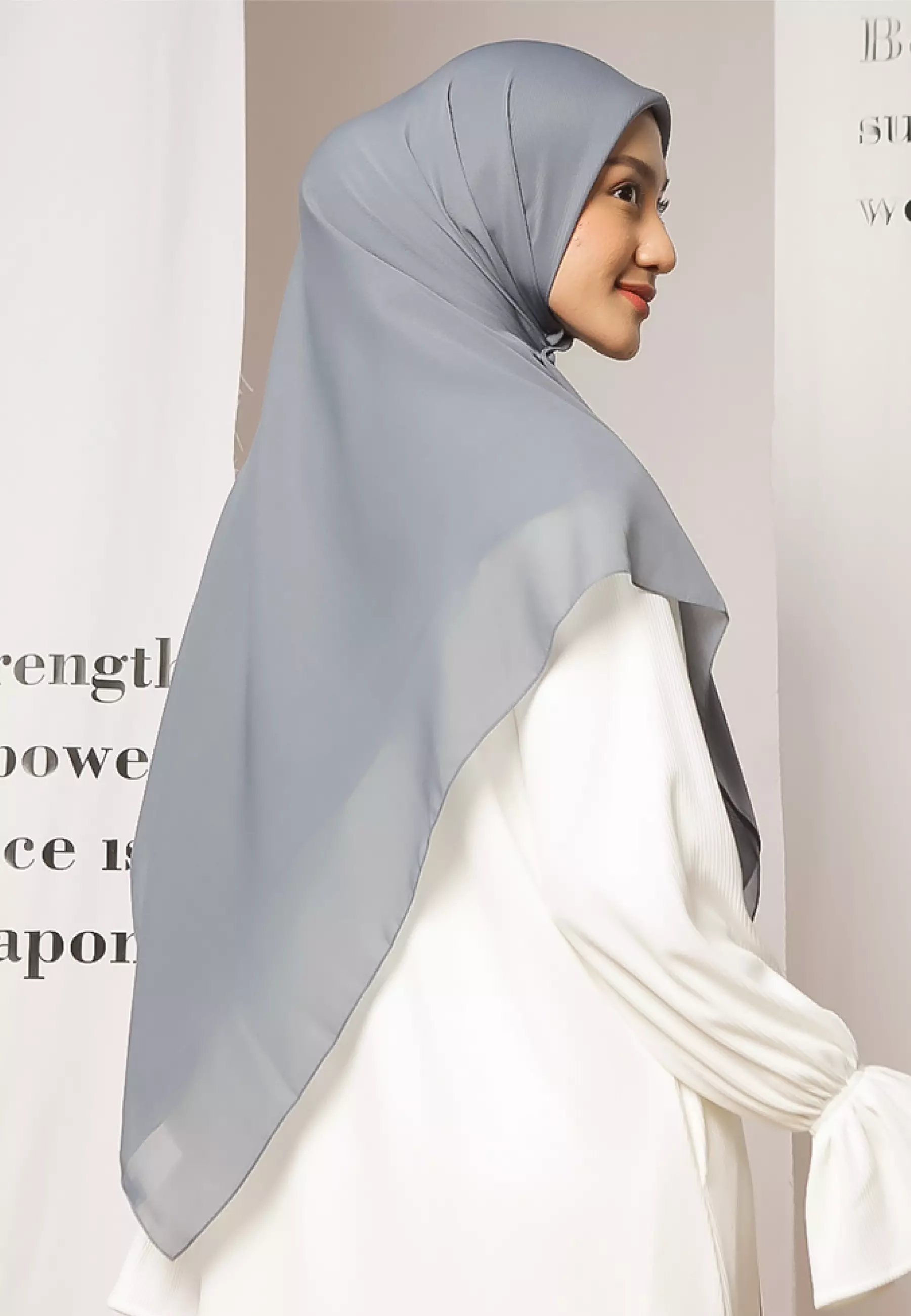 Polly Cotton Square Syari Steel Blue (Hijab Segiempat Bella Square)