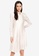 ck Calvin Klein white LIGHTWEIGHT CHARMEUSE DRESS - FULLY LINED BF92FAAE397AE4GS_1