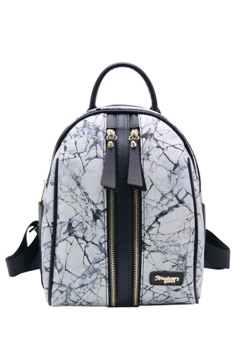 STRAWBERRY QUEEN grey Strawberry Queen Dual Front Zipper Backpack - Candy (Marble P, Grey) B9DBFAC29CF5D7GS_1