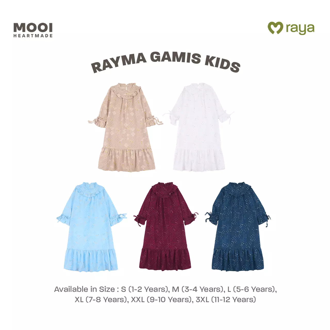 Mooi Dress Anak Gamis Anak Perempuan Raya Collection Rayma Gamis - Sky Blue