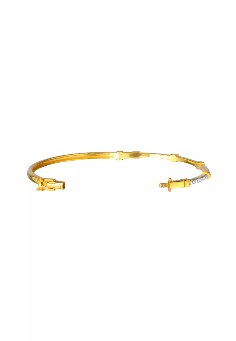 TOMEI Diamond Cut Collection Bangle, Yellow Gold 916