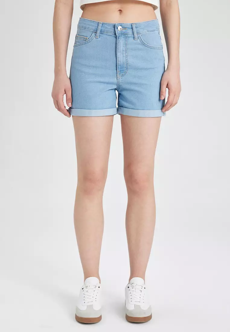 Roll Hem Denim Shorts