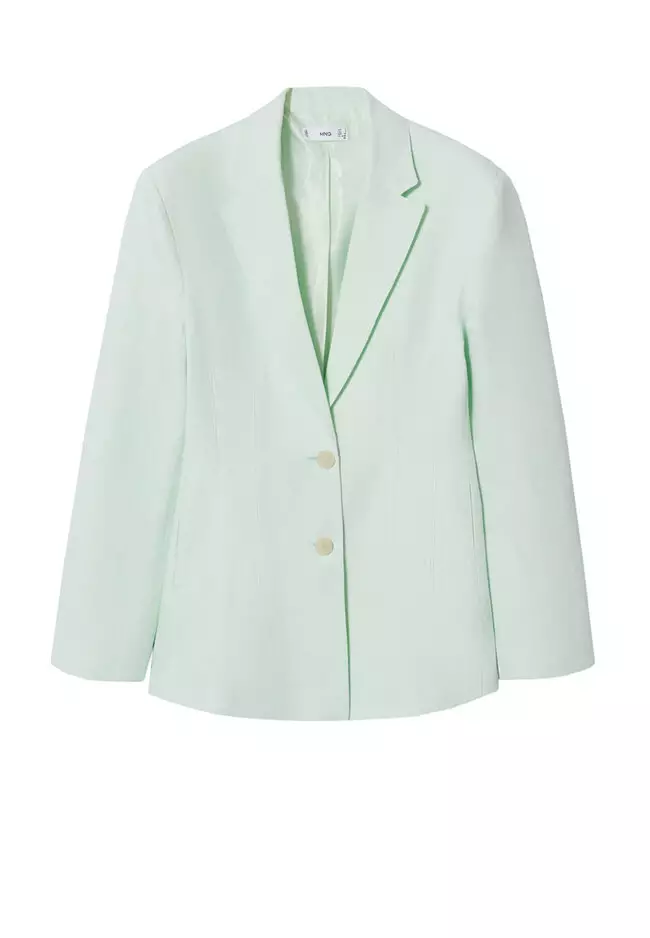 Buy Mango Structured Linen Jacket 2025 Online | ZALORA