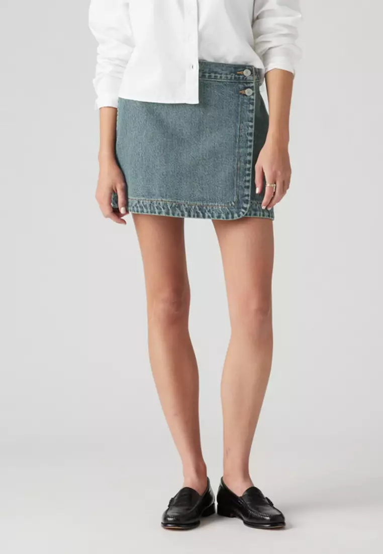 Levi denim wrap skirt online