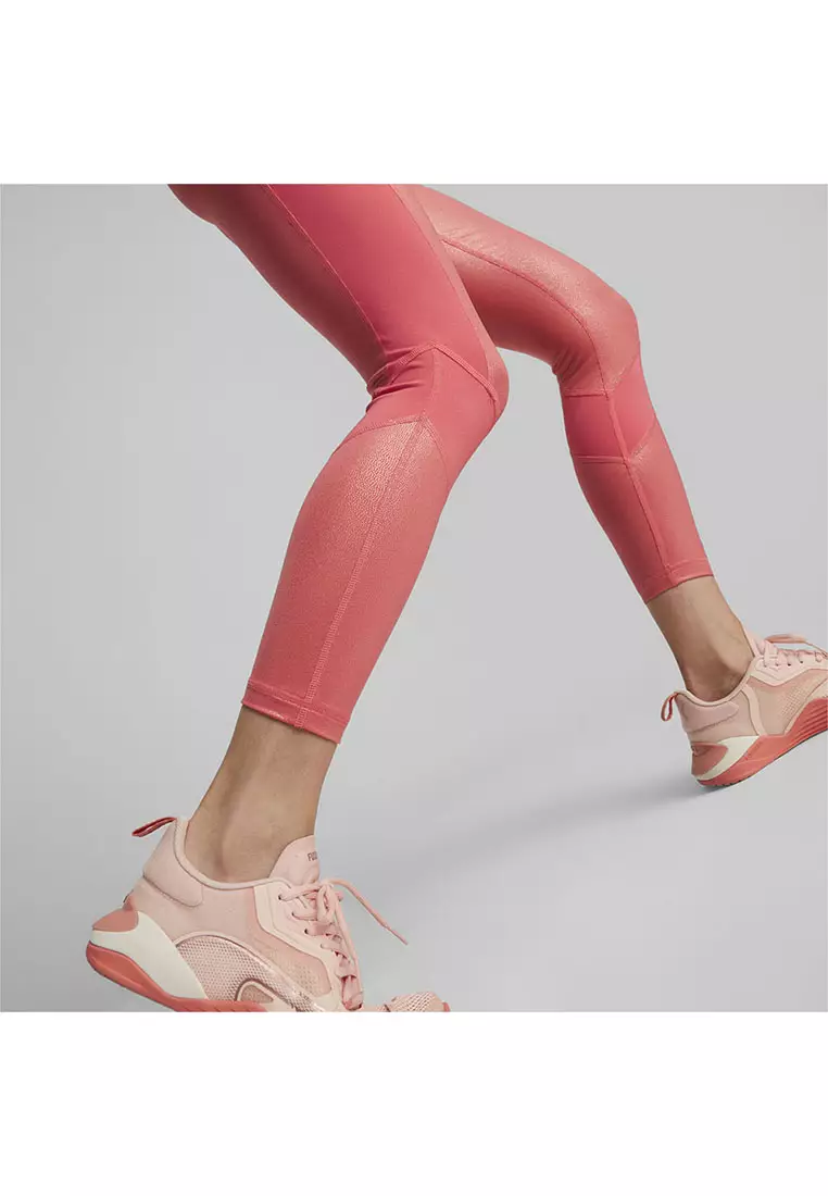 Puma Training Flawless high waisted 7/8 leggings in pink texture