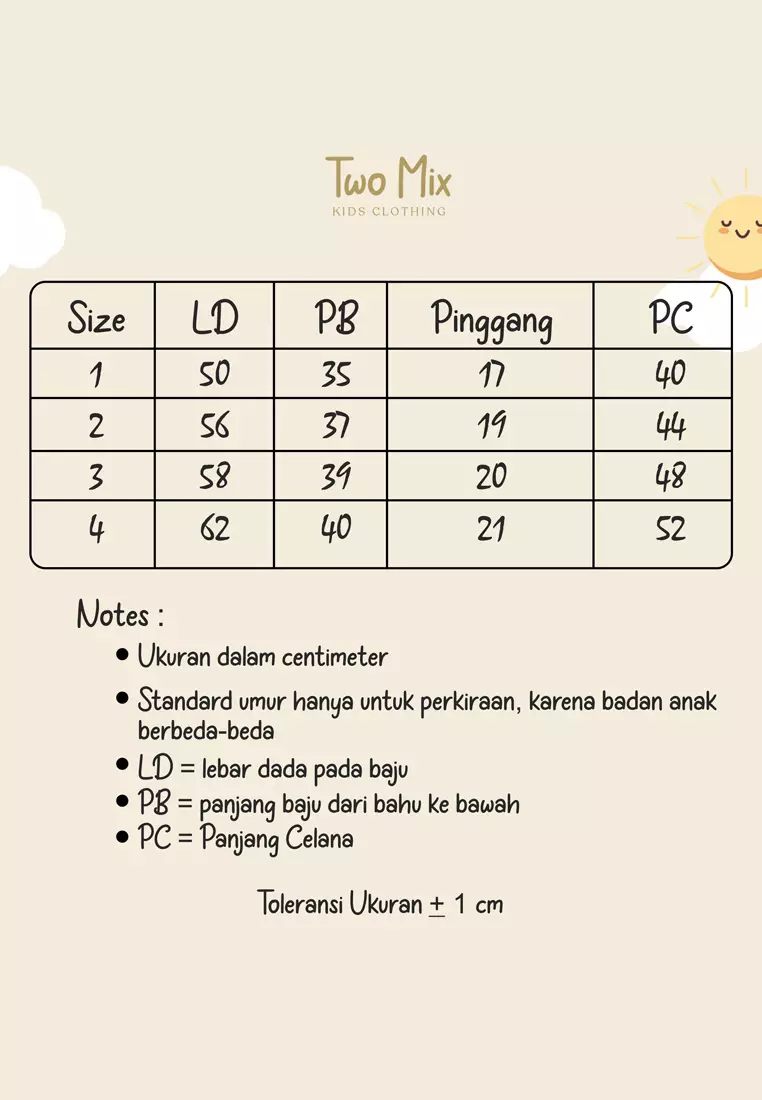 TWO MIX - Setelan Anak Bolak Balik Viral Kaos Katun - Baju Anak Cowo Cewe Kebalik 1-4 Tahun 4309