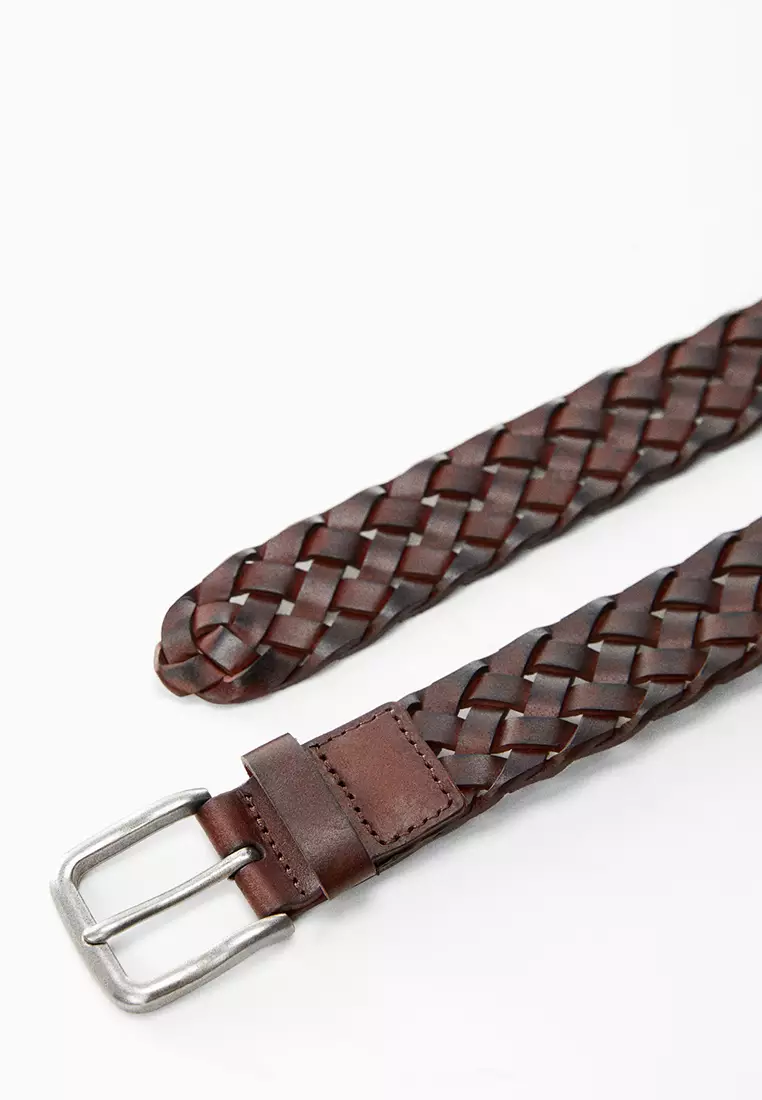 Buy MANGO Man Braided Leather Belt 2023 Online | ZALORA Philippines
