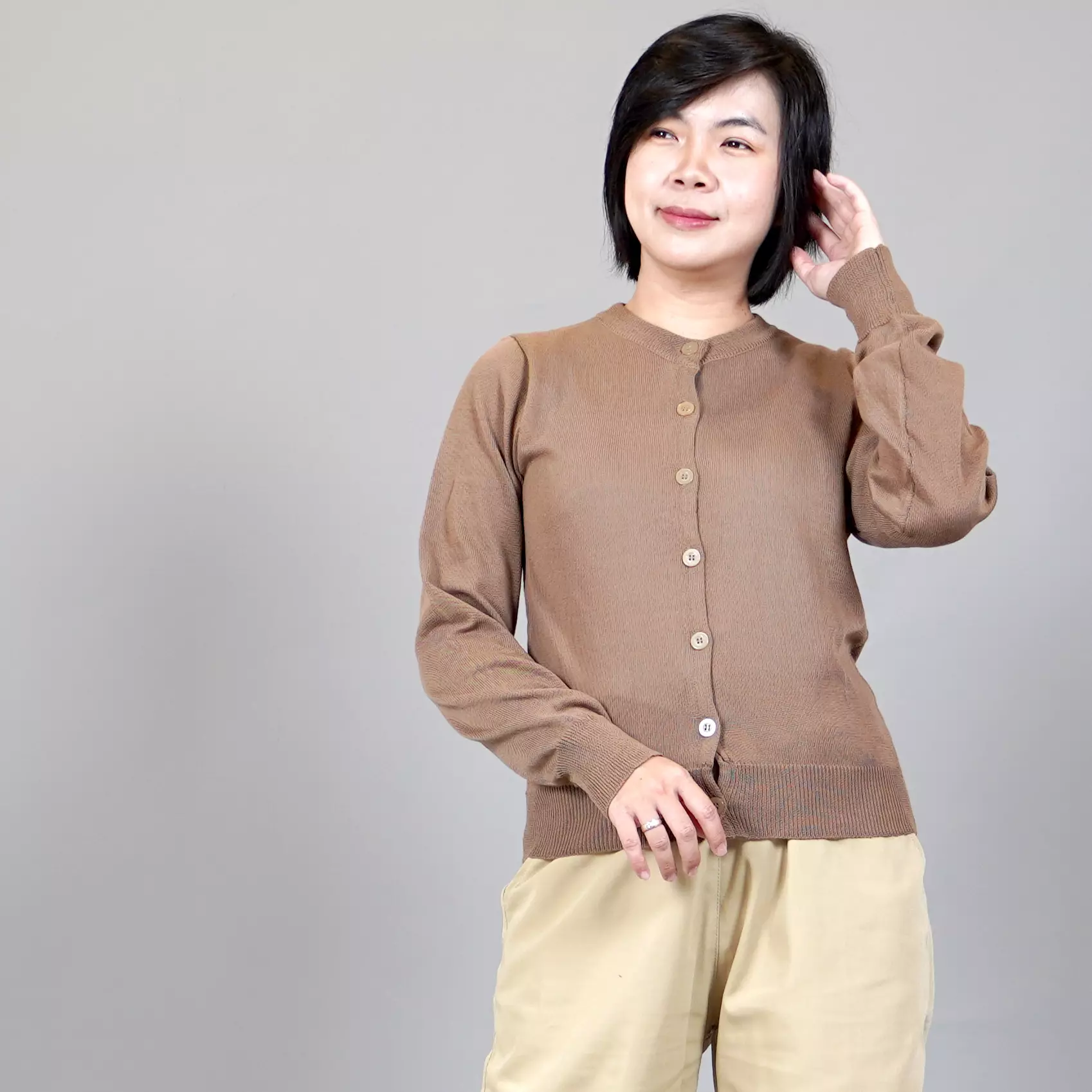 SANDRA Basic Knit Cardigan Kardigan Rajut Wanita - MILO