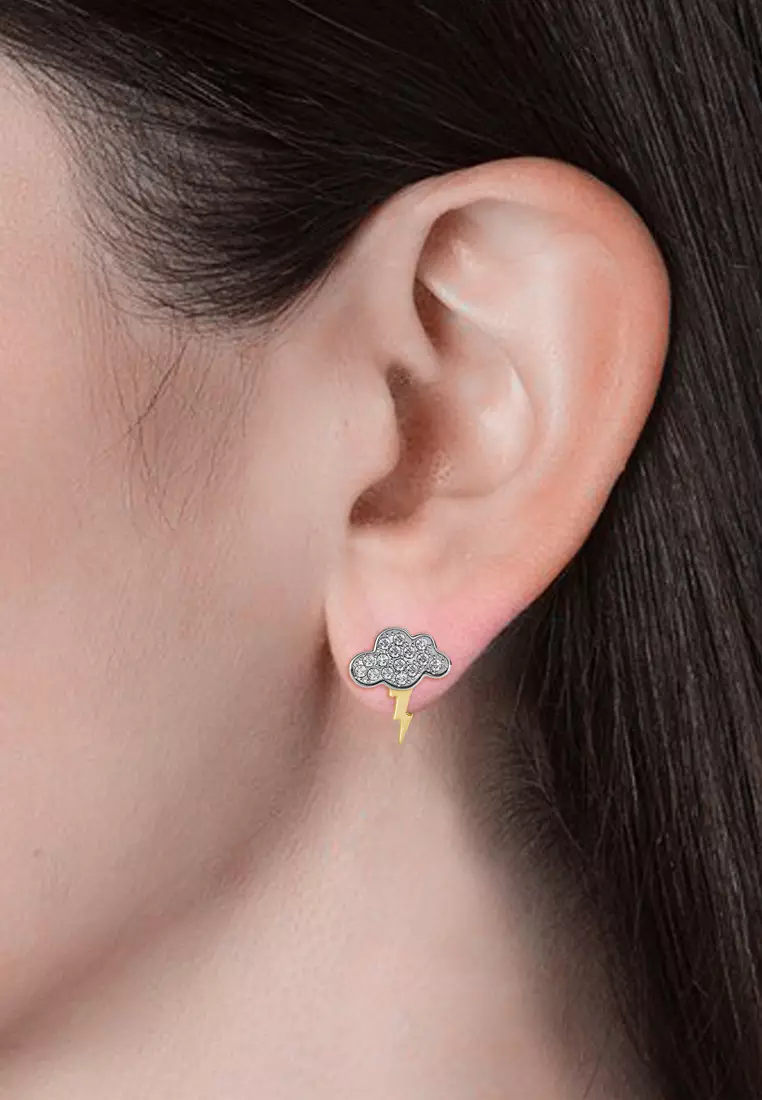 Cloudy Sparks Earrings - Anting Crystal Swarovski by Her Jewellery