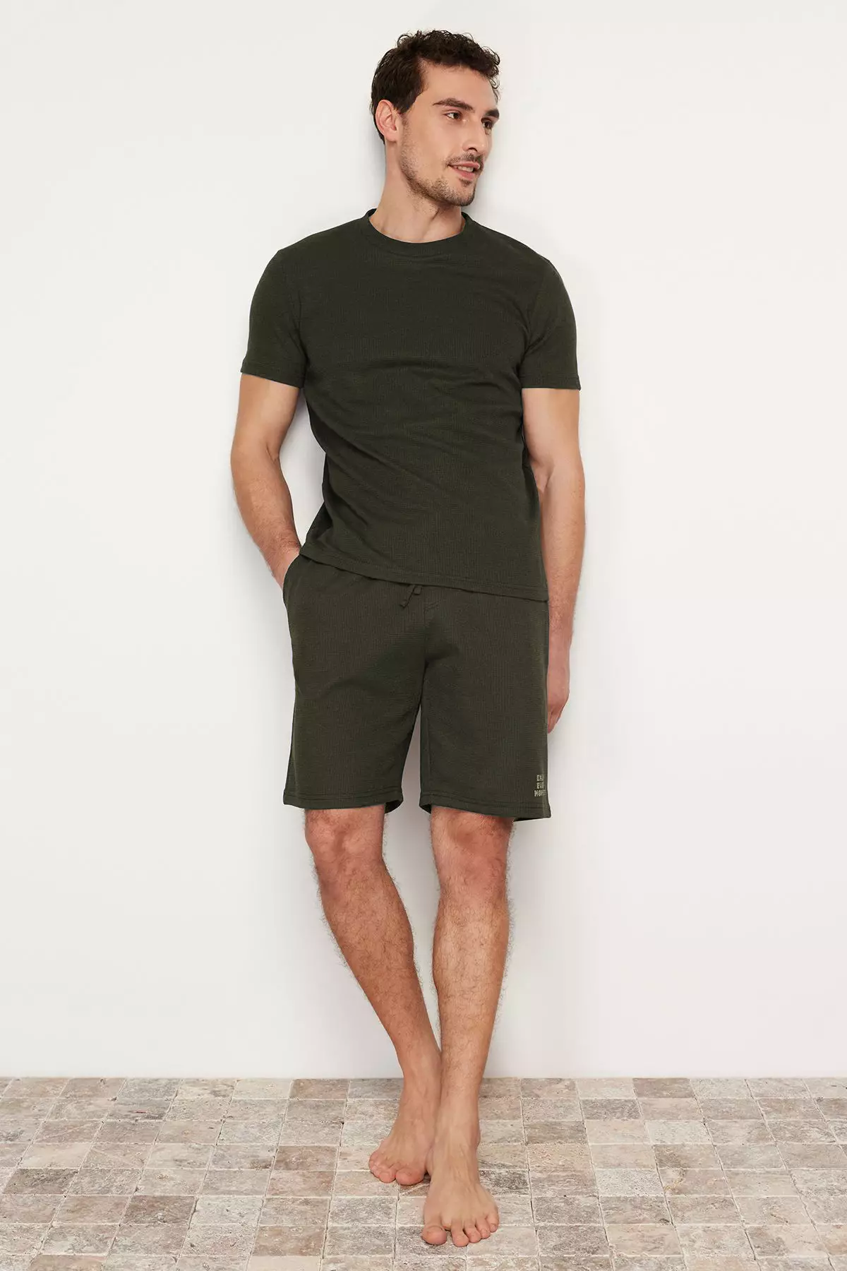 Regular Fit Waffle Knit Pyjamas Set