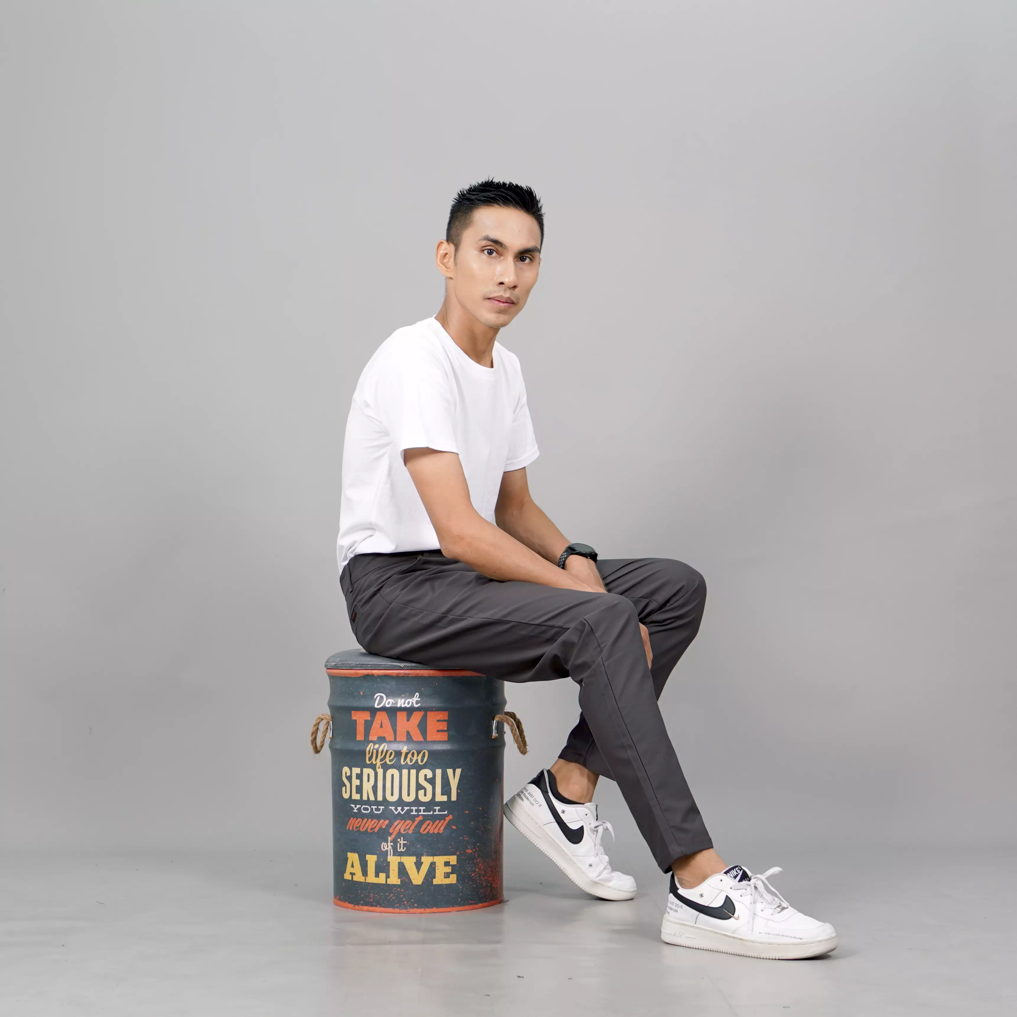 JEFAN Celana Panjang Pria Chino Celana Chino Panjang Pria - ABU TUA