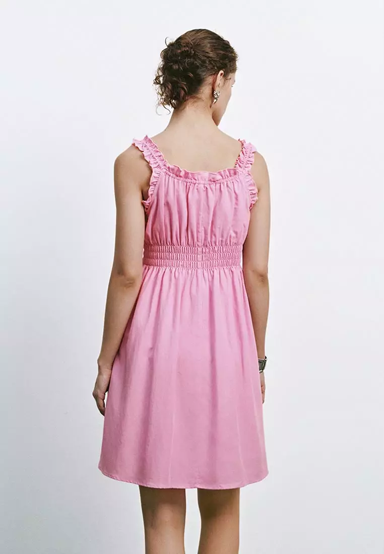 Shirred Ruffle Mini Dresses