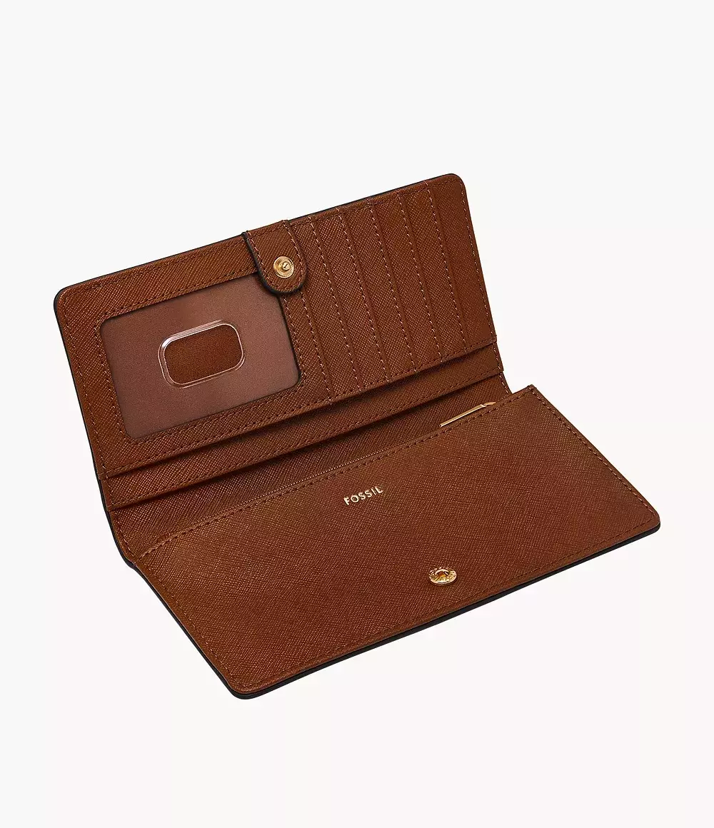 Fossil Emery Large Snap Bifold Medium Brown - Dompet Wanita - SWL2897-210