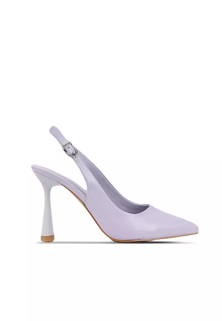 Purple clearance slingback pumps