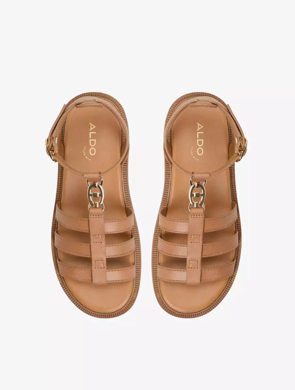 ALDO LAMINGTON HEELED SANDALS - MEDIUM BROWN