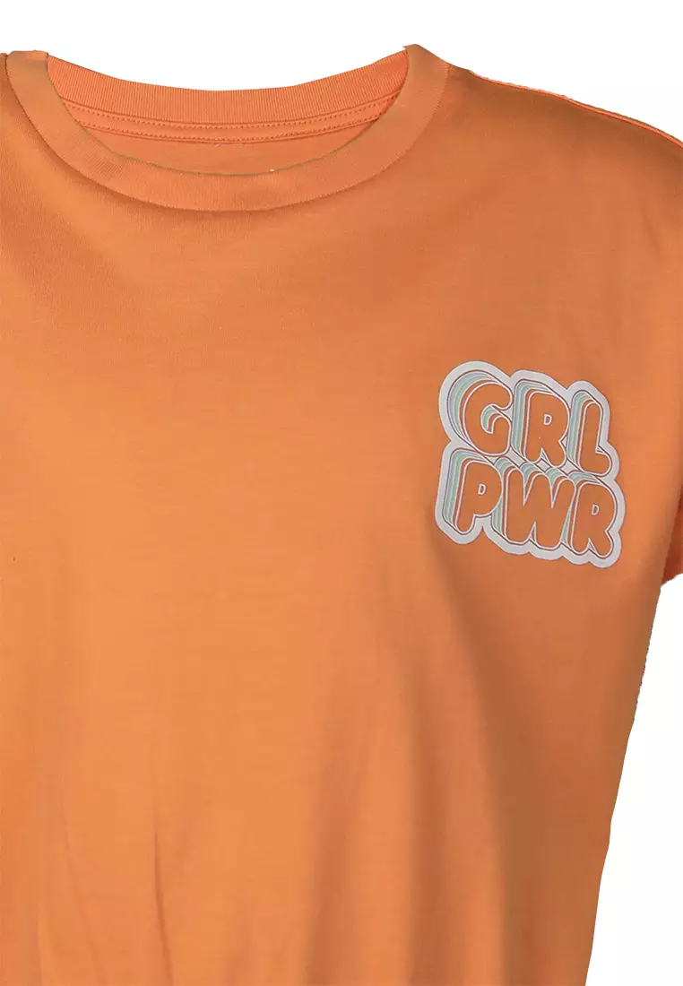 Pito Dito Girl Placido Kaos Tangan Pendek Anak Perempuan Warna Orange
