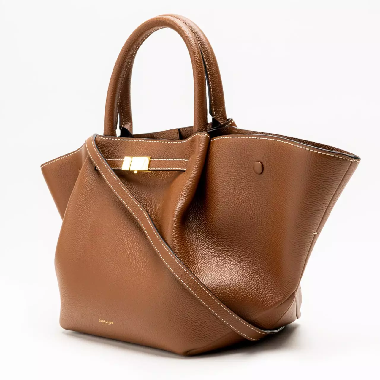 The Midi New York Tote Bag Grained Tan